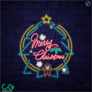 Modern Christmas Tree Neon Decorative Lights 3d model